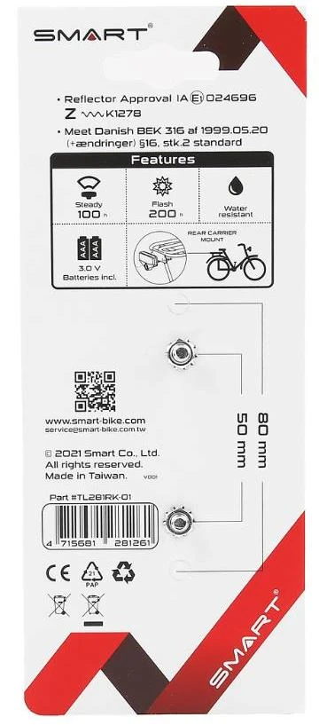 Smart Superflash Fastmonteret Baglygte, 50mm - Image 4